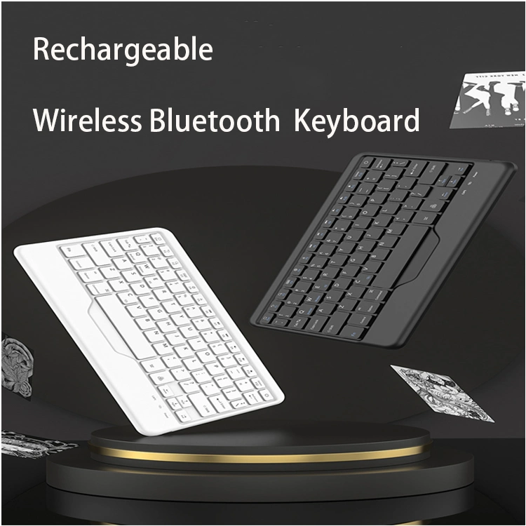 Ultraflache wiederaufladbare kabellose Bluetooth-Tastatur für iPad Android Tablet Mobile Telefon für MacBook