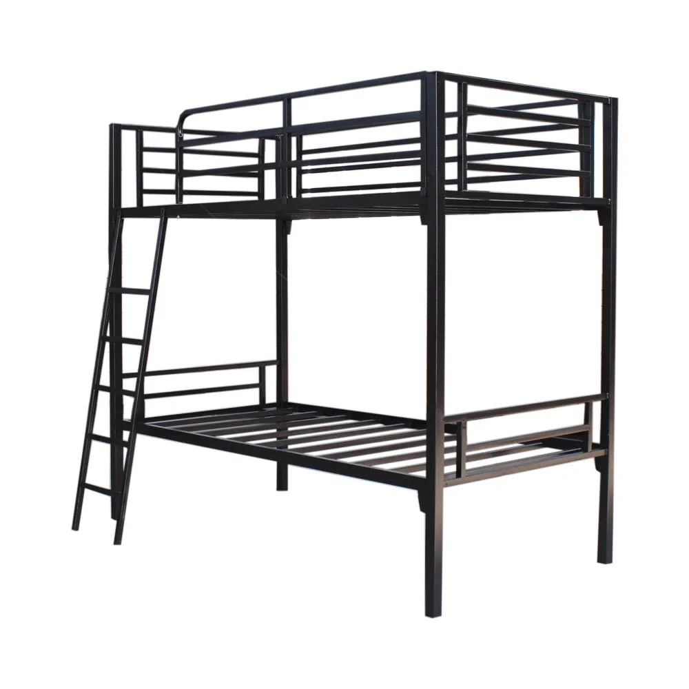 Detachable Dormitory Iron Bunk Bed Two Layer Metal Pedestal Bed Frame