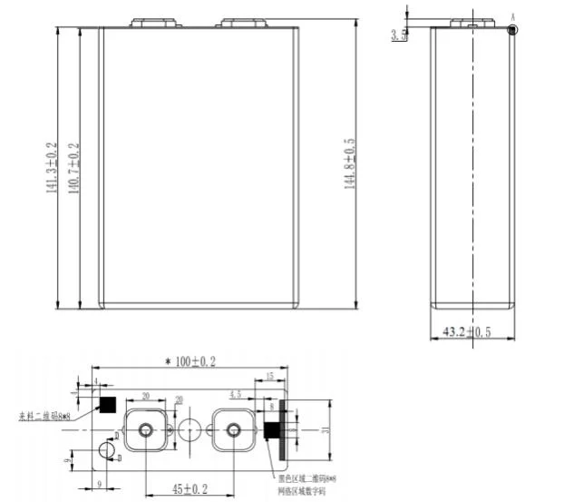 3,2 V 67Ah de fosfato de hierro litio LiFePO4 Prismáticos Batería profundas, adecuado para almacenar la energía solar, la Casa de repuesto, etc. conjunto de celdas de 3,2 V con barras de bus un