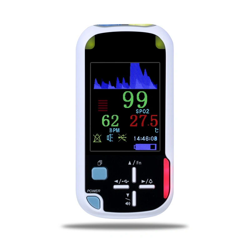 Bolsillo Portable 2.8' ' de la SpO2 LCD Alarma recargable Pulso Oxímetro de pulso digital portátil de oxígeno en sangre de Dispositivos Médicos Monitor