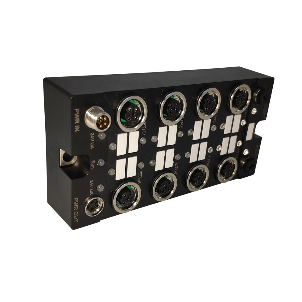 M12 D Code 8ports IP67 Industrial Unmanaged Network Switches for Automation Solutions