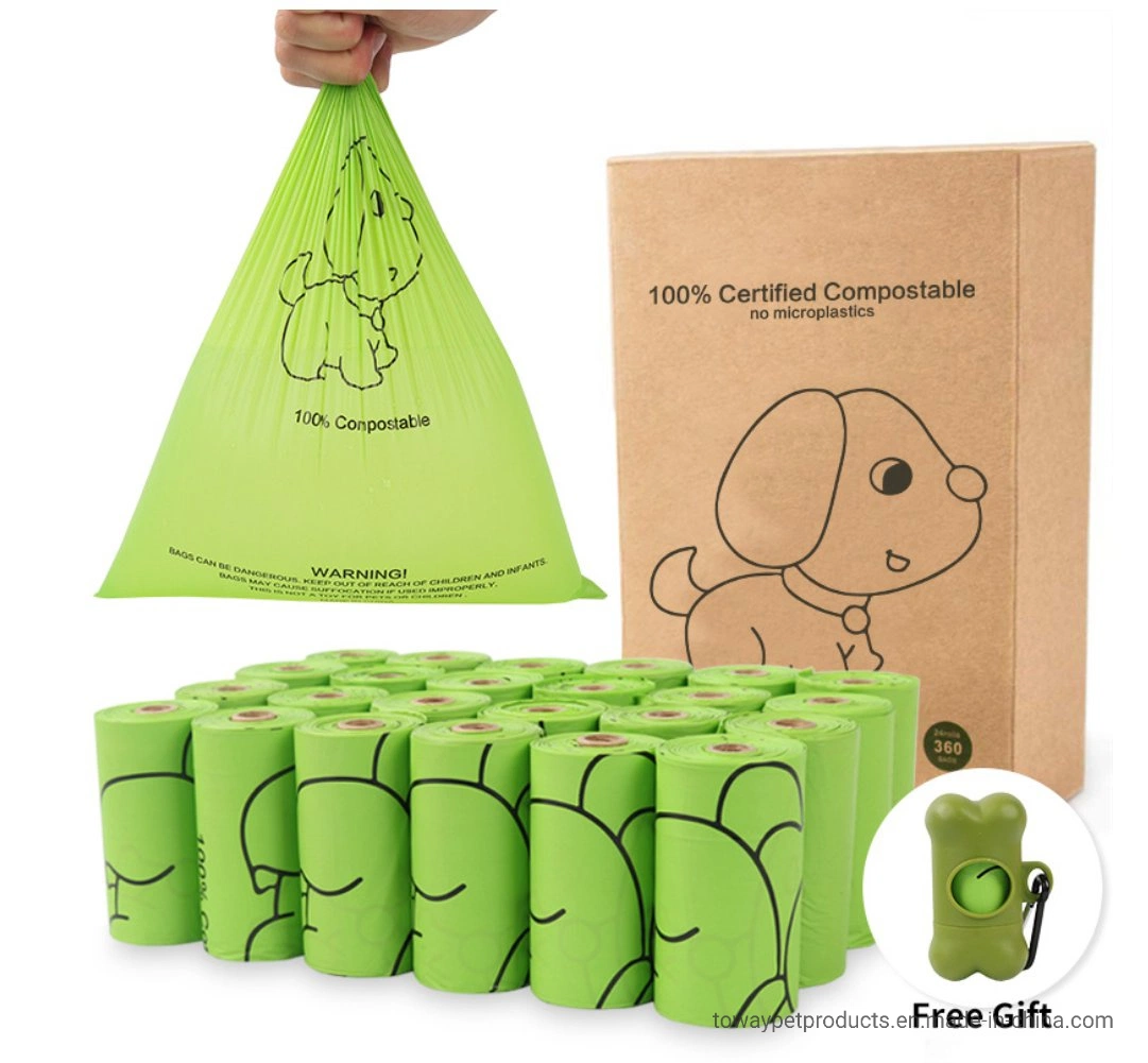 Ecofriendly 100% compostable Printing Dog Trash Bag Pet Poo Bags