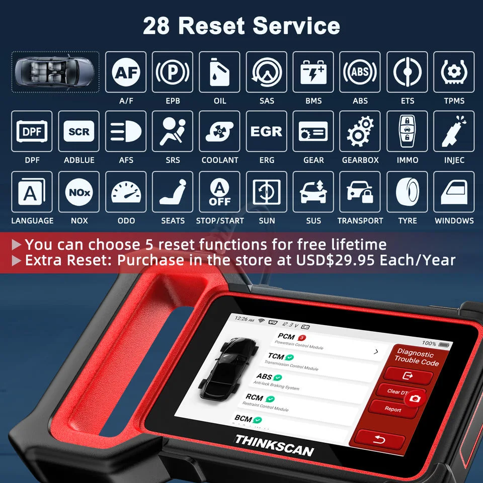 Hot Selling Thinkcar Thinkscan Plus S7 OBD2 Car Diagnostic Tool for Auto ABS Sas Oil DPF Epb Reset 7 Systems Automotive Scanner