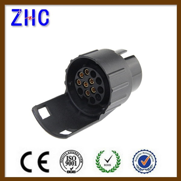 European Ce PVC Plastic 12V 24V 7 Pin 13 Pin Brass Electric Power Male and Female Vehicle Trailer Plug