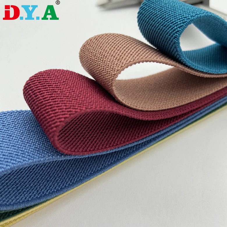 Custom Colorful 38mm 40mm Twill Woven Elastic Band for Clothes Waistband/Shoes Straps