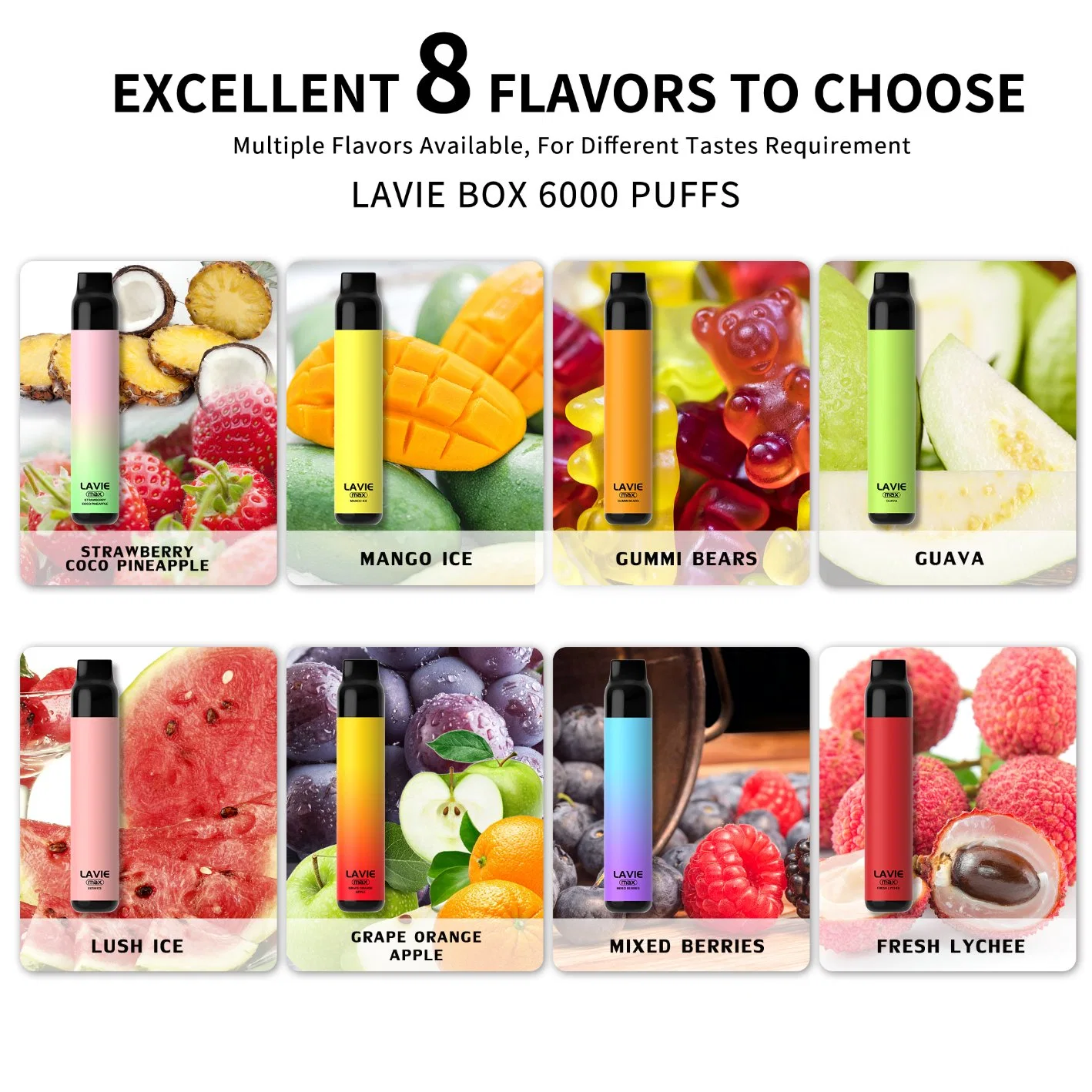 Shenzhen's Vape Factory Directly Sell Lavie Cute Max 5000 Puffs Disposabel E-Cogarettes