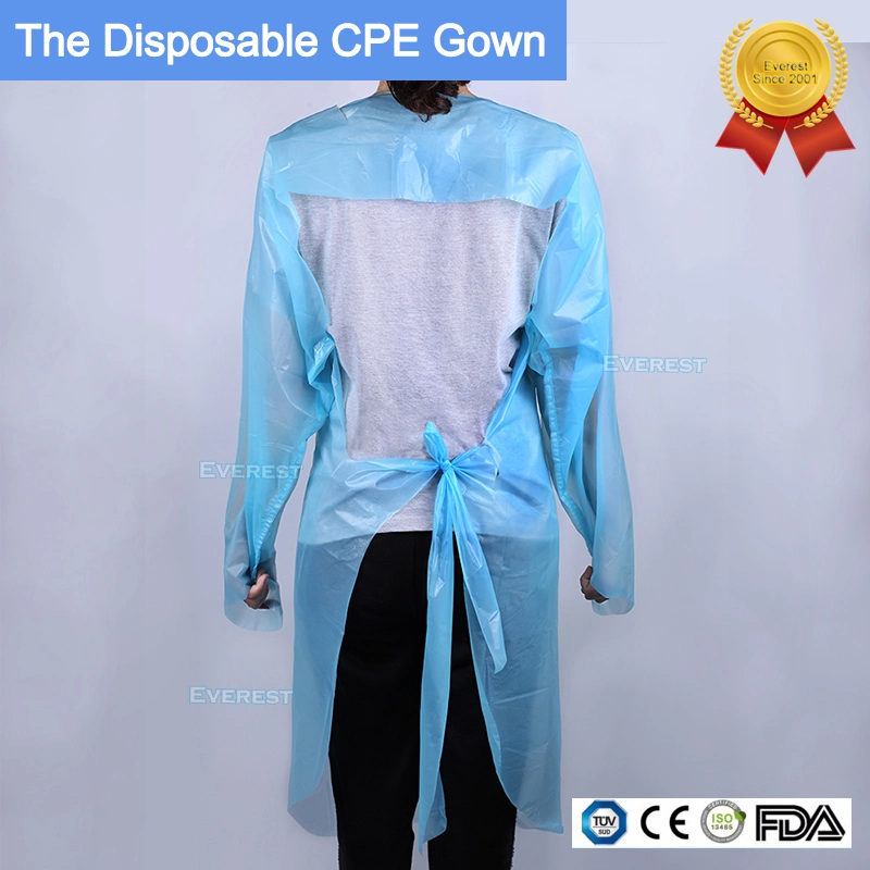 CPE/PE Film Gown with Open Back