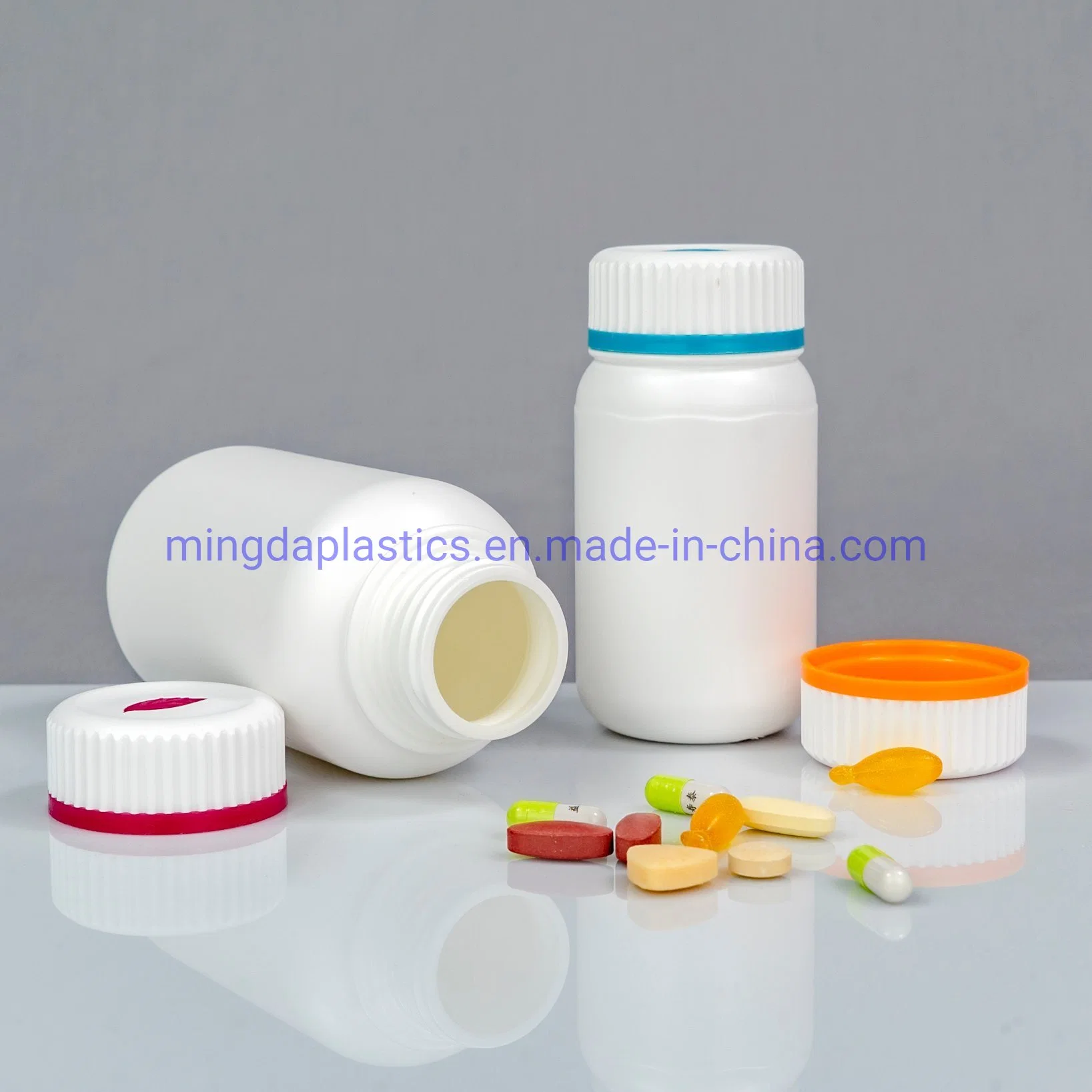 Double Cap Special 300ml Corrugated HDPE Empty Food Products Packaging Container