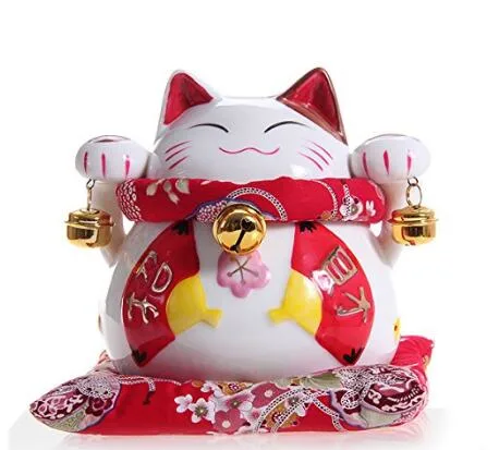 Porcelana japonesa decorativa Cerámica dinero Fortune Lucky Gato