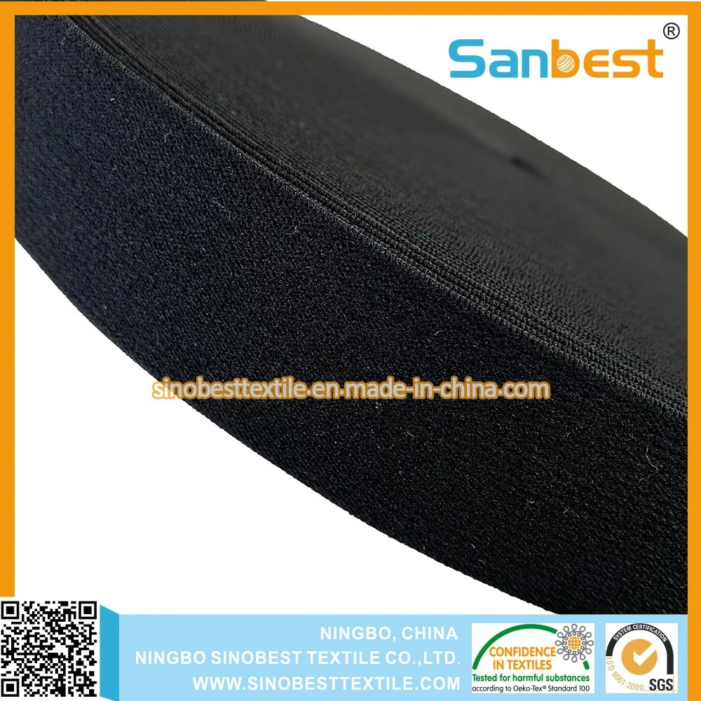 100% High quality/High cost performance Black Elastic Webbing for Garments