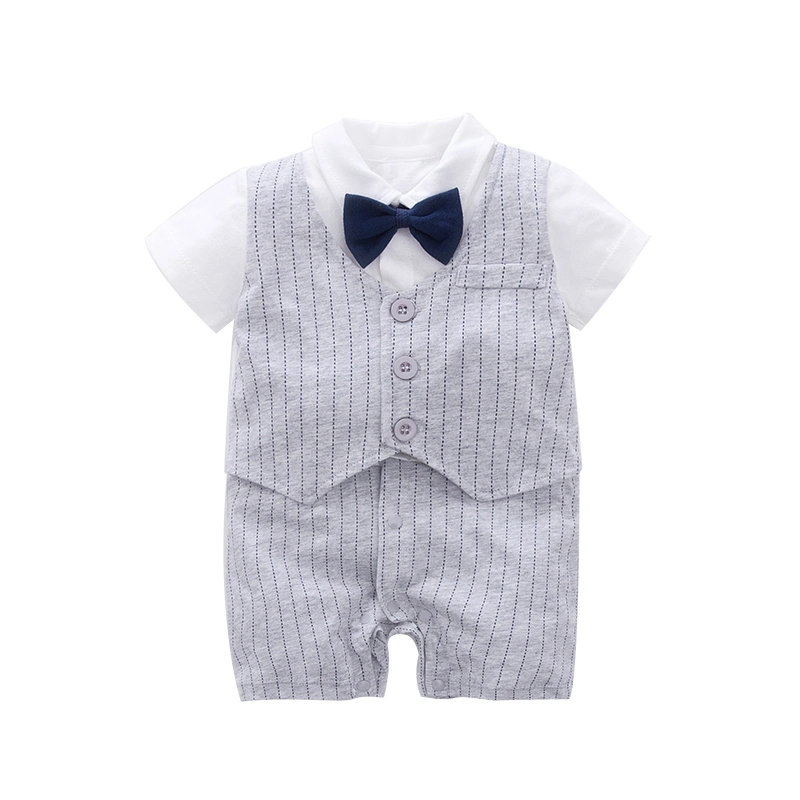 Wholesale/Supplier Gentalman Style Short Sleeve for Summer Comfortable Pajama Fashion Clothes Baby Boys Romper