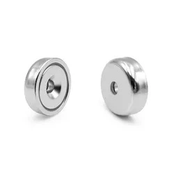 Countersunk Hole Neodymium Magnets Pot 25mm Screw Hook with Nuts and Washer