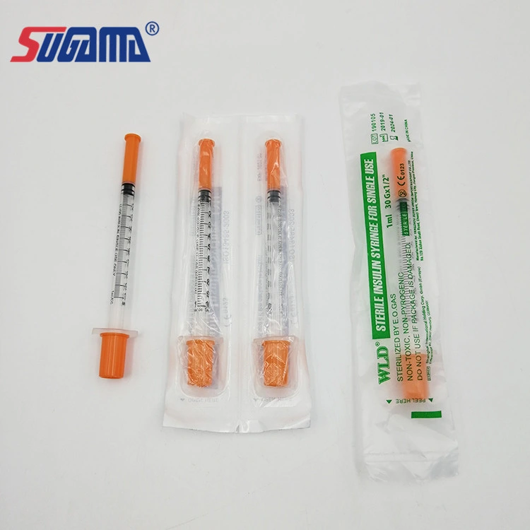 Medical Consumables Orange Cap Disposable Insulin Syringe Needle