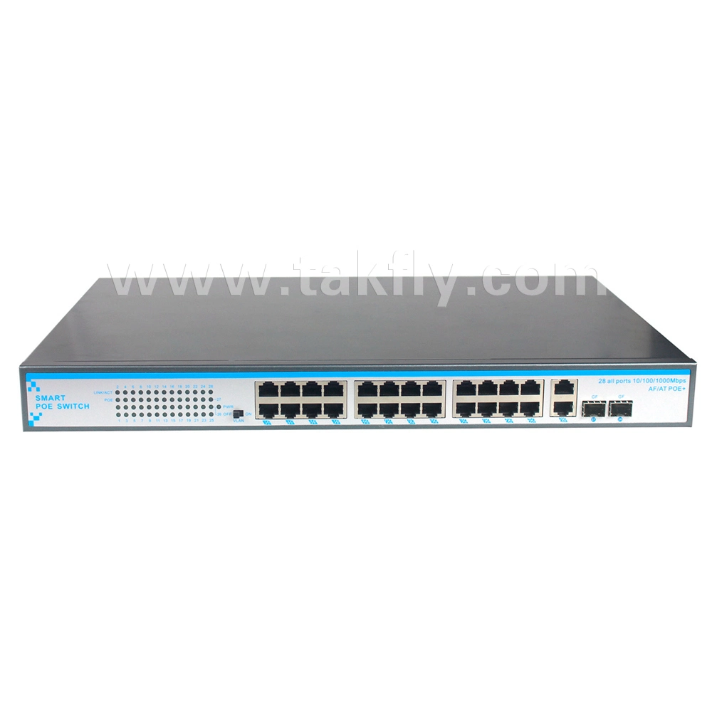 15.4W/30W 24 Port Poe Switch with 4 Port Uplink