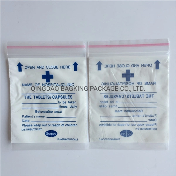 Bolsa de Medicina Heat-Sealed/Medicina sobre para uso hospitalario Bolsa Ziplock Pills