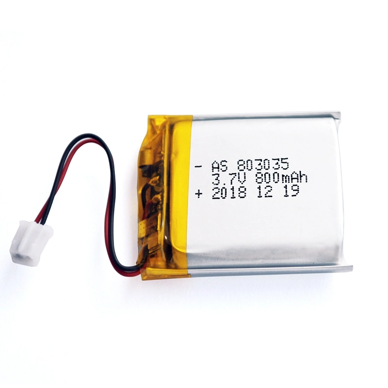 UL2054 Kc Rechargeable 803035 Li-ion Lipo Lithium Polymer Battery 3.7V 800mAh for GPS Tracking