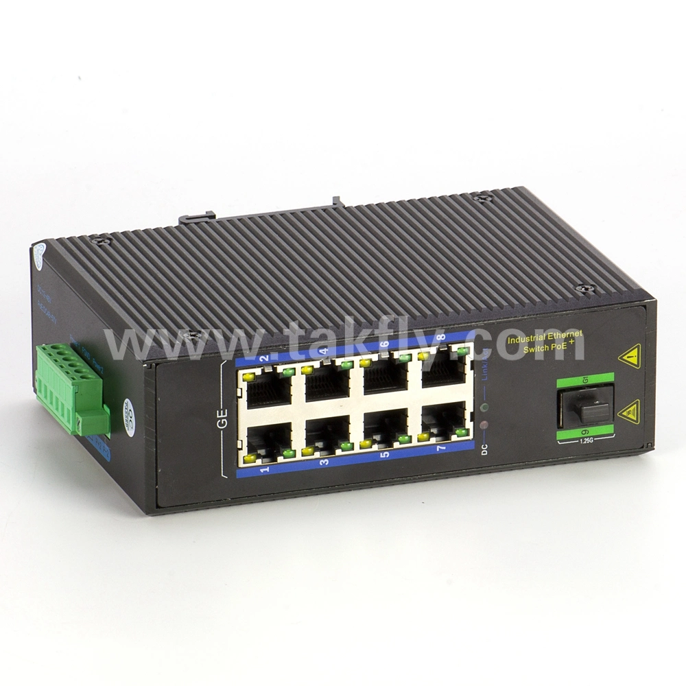 10/100/1000m de conmutador Ethernet Poe Industrial de -40 a +85 grados