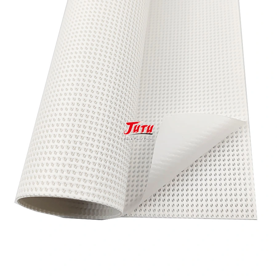 Jutu Weather Fastness Peeling Resistance Transparent PVC Coated Mesh Fabric for Large Format Advertising