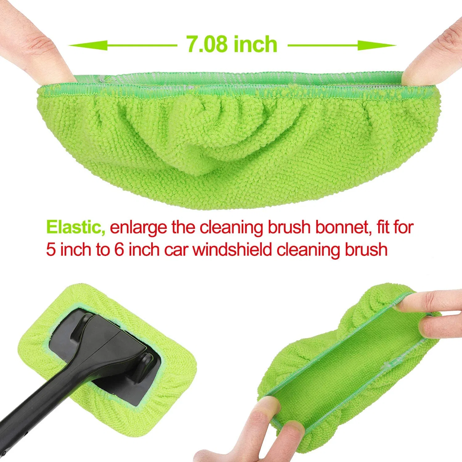 Microfiber Car Window Cleaning Tool with Extendable Handle Washable Cloth