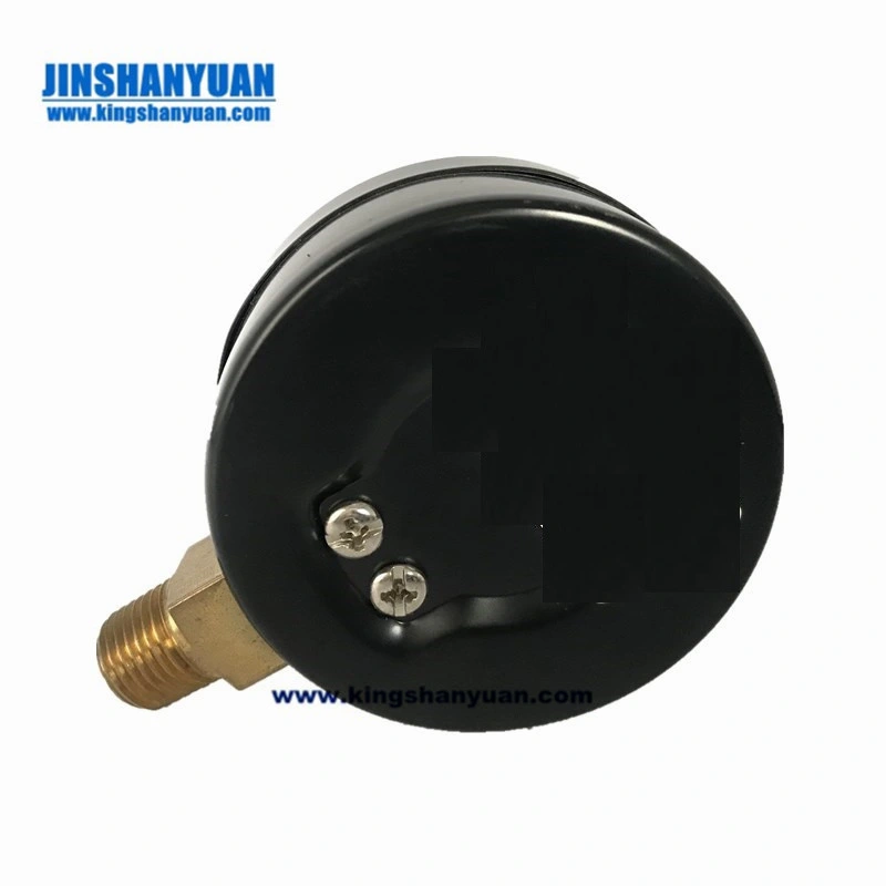 2.5inch-62mm Black Steel Case Brass Connection Bottom Thread Type Pressure Gauge