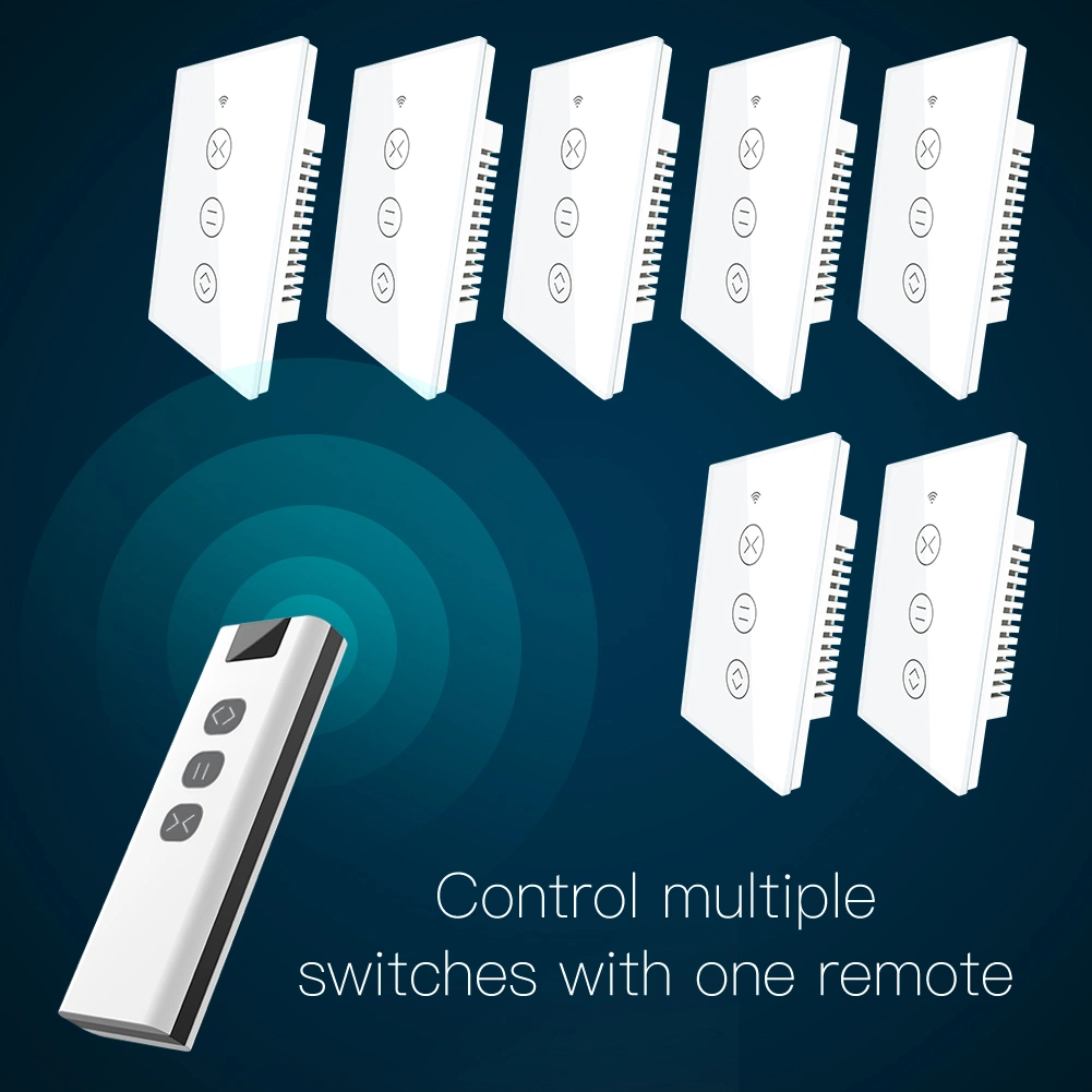 Tuya Vorhang Smart Wall Switches 1/2 Gang Elektrische Drahtlose Fernbedienung Steuerung WiFi RF Rollläden Shutter Track Rail Smart Life Alexa Curtain Touch-Schalter