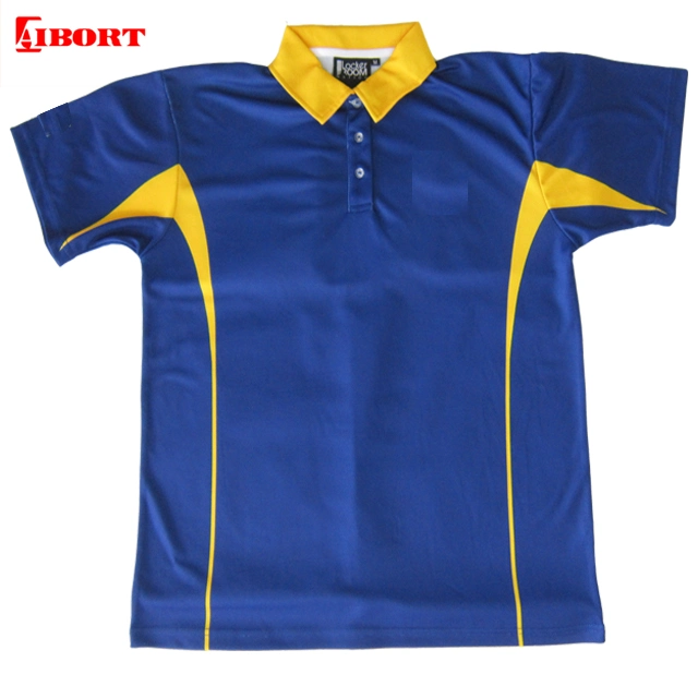 Aibort Großhandel Einfarbig Custom Herren Polyester / Baumwolle Polo-Shirt (Polo-118)