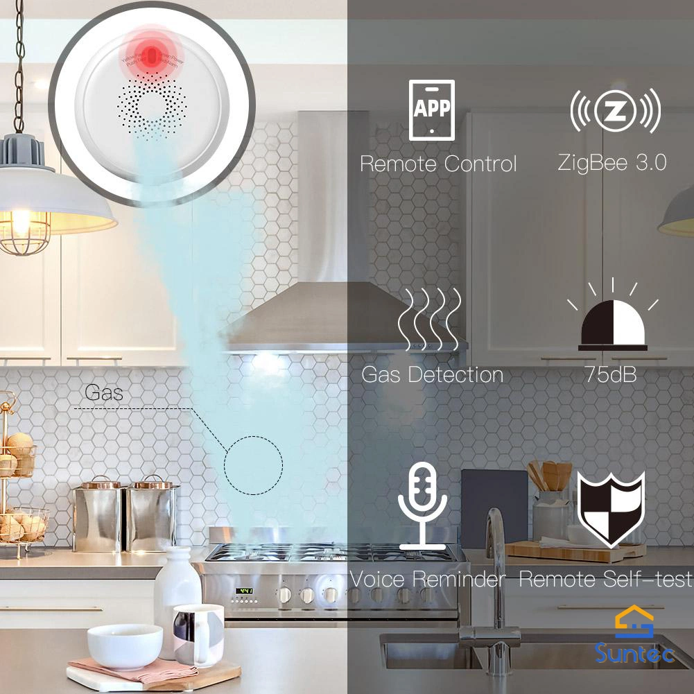 Smart Home Zigbee Gas Sensor Detektor Rauchmelder