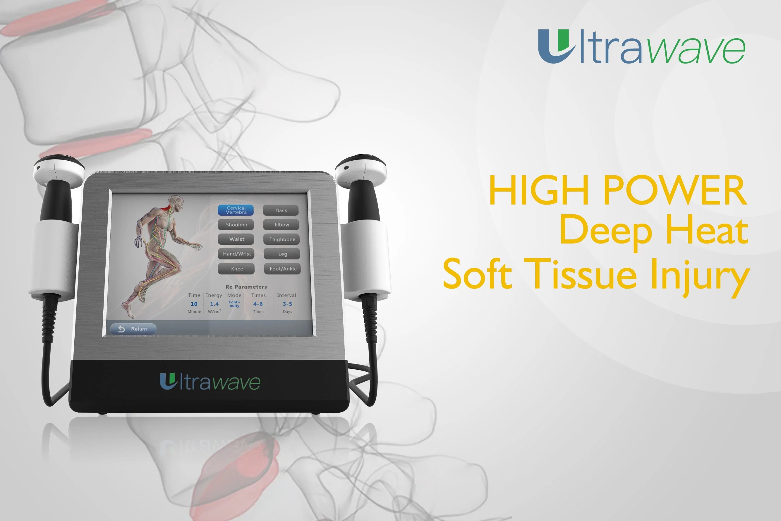 محمول 2 يعالج أجهزة الموجات فوق الصوتية الطبية Ultrawave لتخفيف الألم