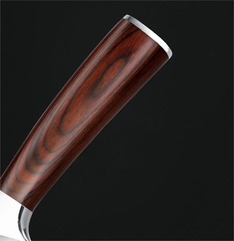 Acero inoxidable 3Cr13 Cocina de hornear Damasco cuchillo de pan de patrón láser