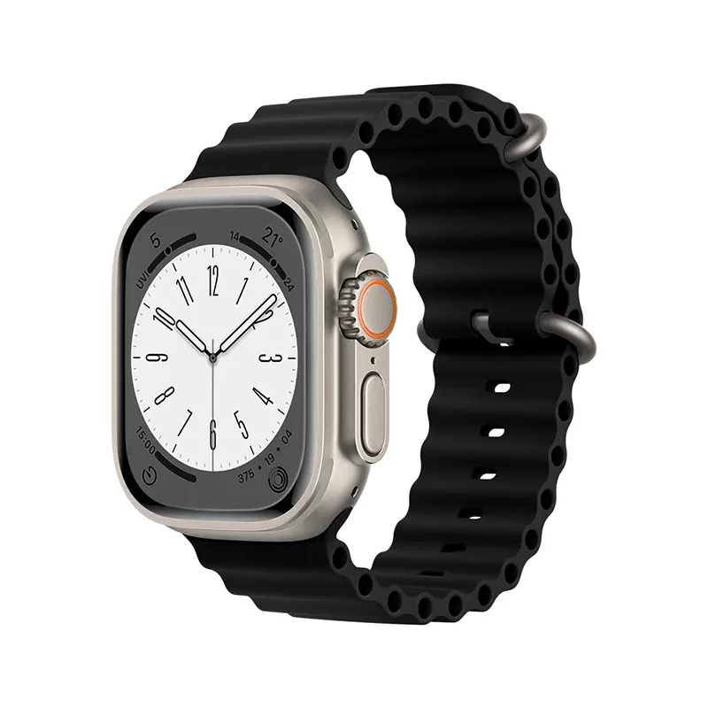 حزام حلقة رياضية سيلواحدة لينة مخصص لـ Apple Smart Watch شريط سيليكون لـ Apple Watch Band iWatch 4/5/6/7 38/40/42/44