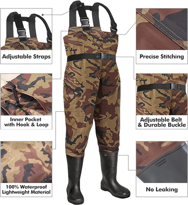 High quality/High cost performance Zipper Camo Chest Waders Waterproof Breathable Stockingfoot Fishing Wader