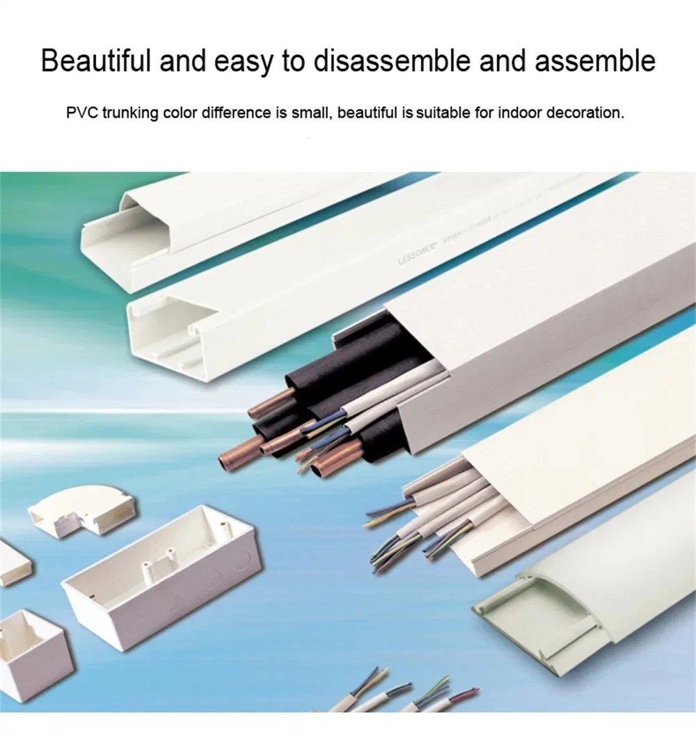 Multiformatos 25X25 40X40 50X50 150X55 PVC Trunking CE à prova de fogo Calha PVC / calha Cabo de fança / iluminação sistema de trunking barra de barramento