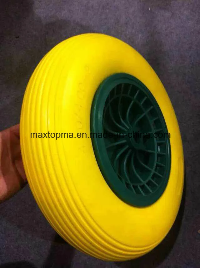 300-4 Solid Puncture Proof Flat Free Wheel PU Polyurethane Foam Tire