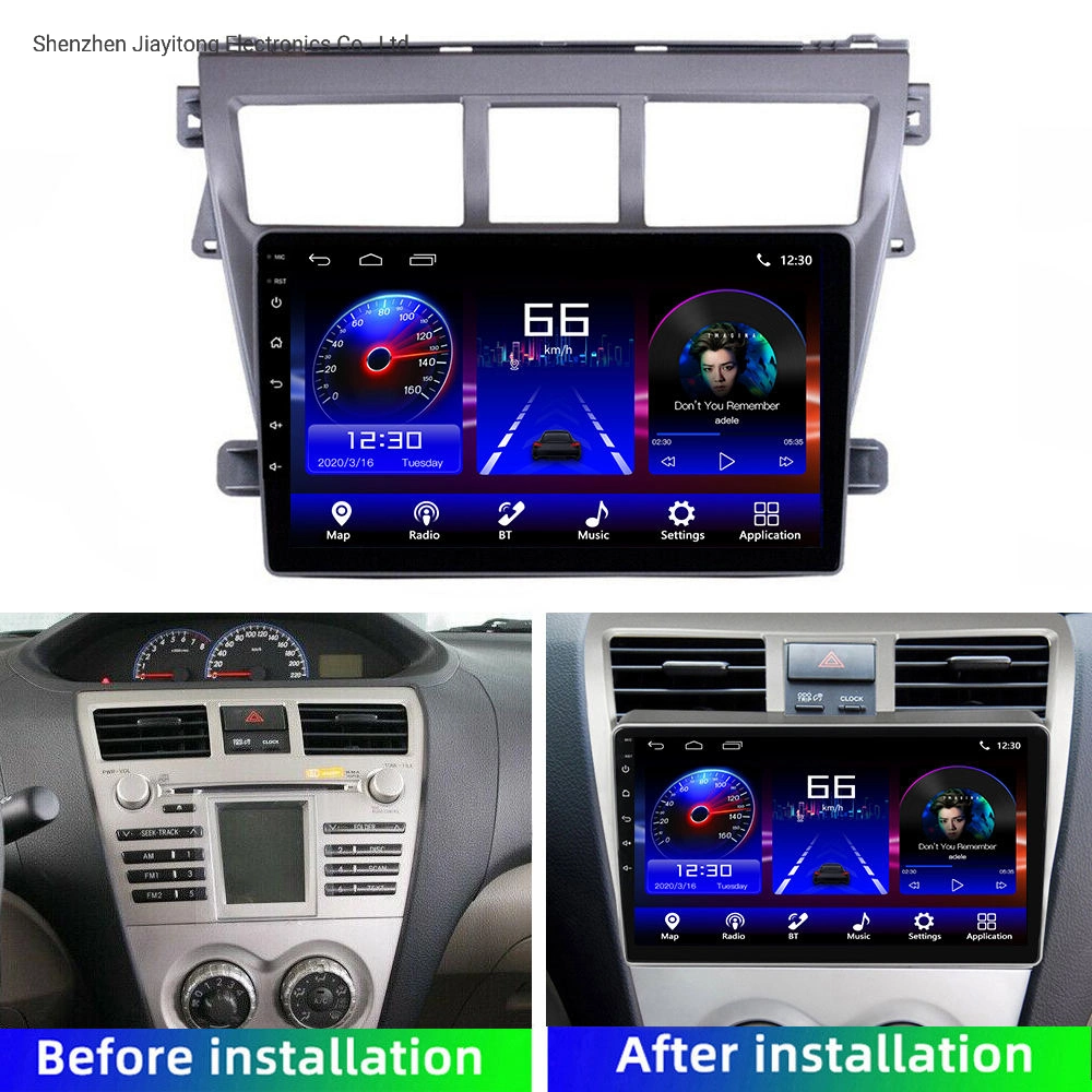 Hot Sale 1+16GB Bt WiFi GPS Car Radio Stereo Autoradio Android 9inch for Toyota Vios 2008-2013