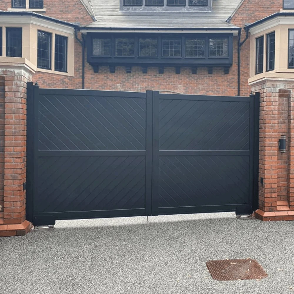 Ranch Luxury Iron Gate 16' Metal Front Cancello Automatico Portail Electrique Driveway Gates motorizada Swing Gate 3 metros