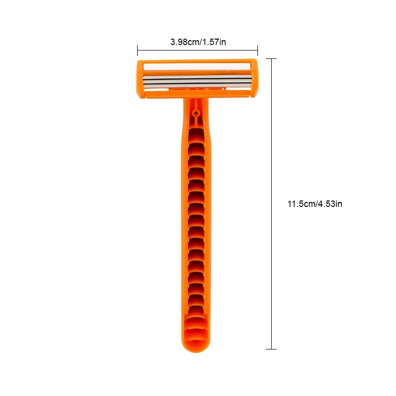 حلاقة رزم 3 شفرات فائقة من الفولاذ المقاوم للصدأ مقبض مطاطي للاستخدام مرة واحدة آلة حلاقة للرجال