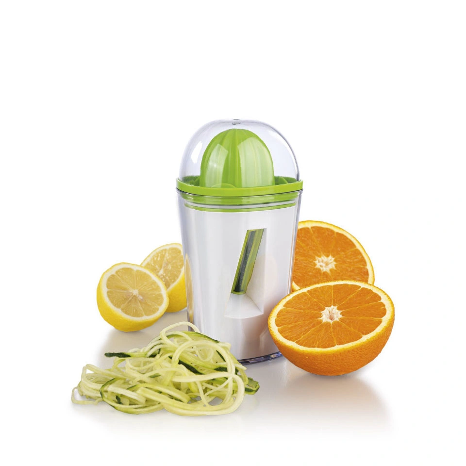 Comercio al por mayor nueva 2 en 1 Manual Spiralizer espiral Cortador de vegetales y jugos exprimidor