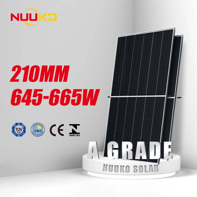 Nuuko Hot Selling Mono 210mm Solar Panels Half Cut 645W to 670W