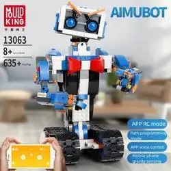 Ensemble de blocs de construction de robot télécommandé éducatif intelligent en brique pour enfants jouets.