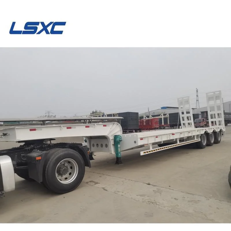 Low Price 40-120 Tons Lowbed Cargo Trailer Utility Truck Low Bed Semi Trailer