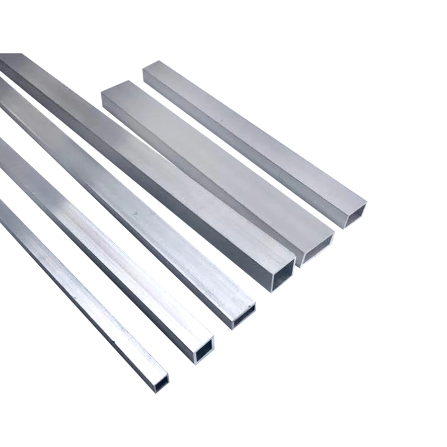 Pipa de aluminio anodizado plata hueco Material de la barra de aluminio