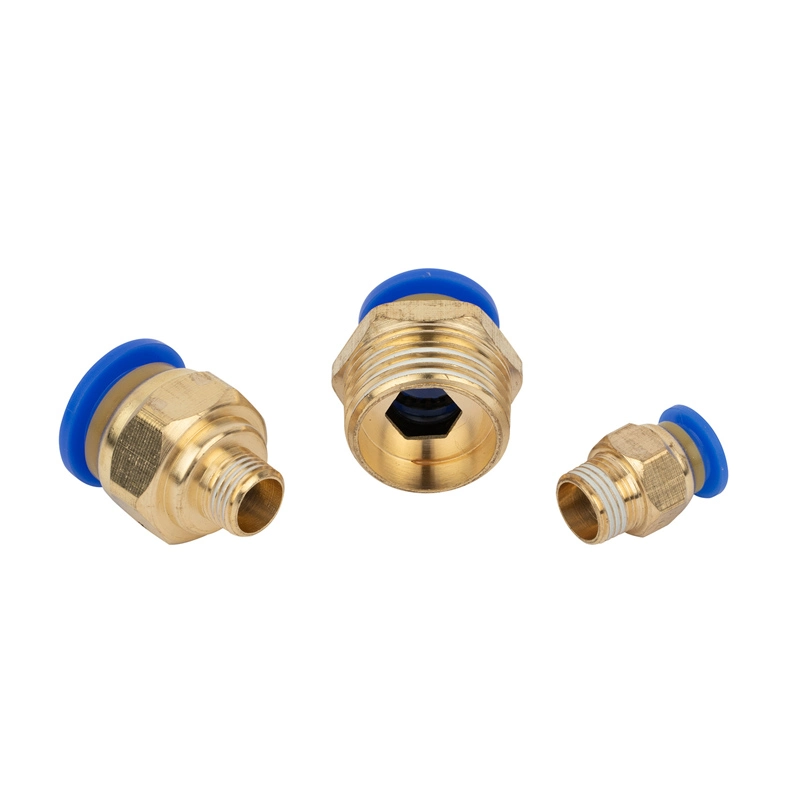 PC Pneumatic Connector Brass Pneumatic Air Fittings Connector Quick Parts for Air Accessories