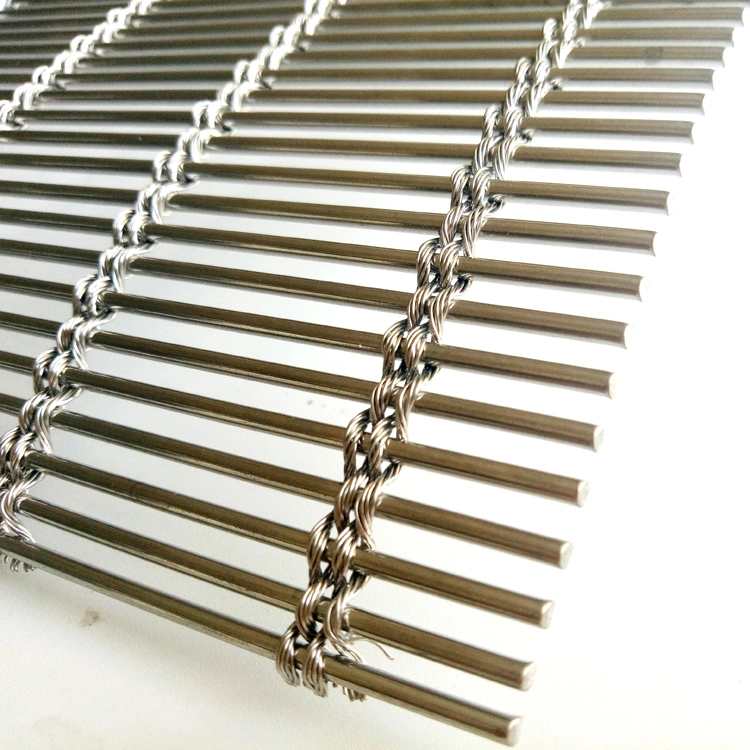 Stainless Steel 304 Woven Metal Decorative Lock Wall Cladding Crimped Wire Mesh