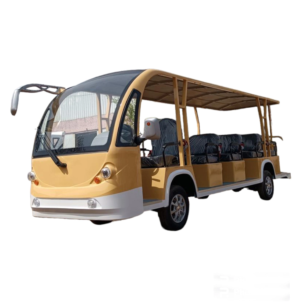 CE-Zulassung 11 Sitzer 72V Electric Golf Car Tourist Bus Sightseeing-Wagen mit Glastüren