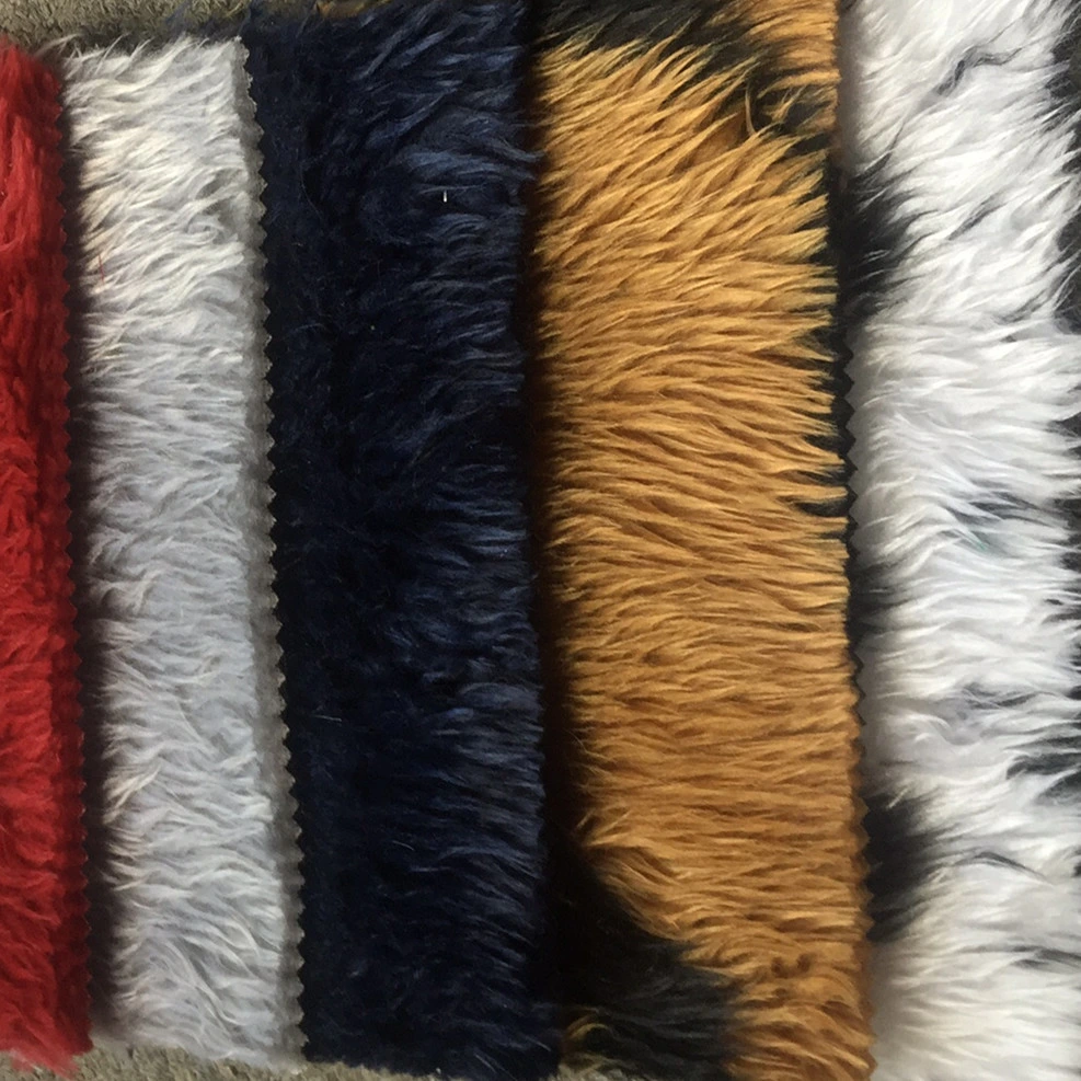 100% Polyester High quality/High cost performance  Colorful Animal Print Faux Fur Fabrics