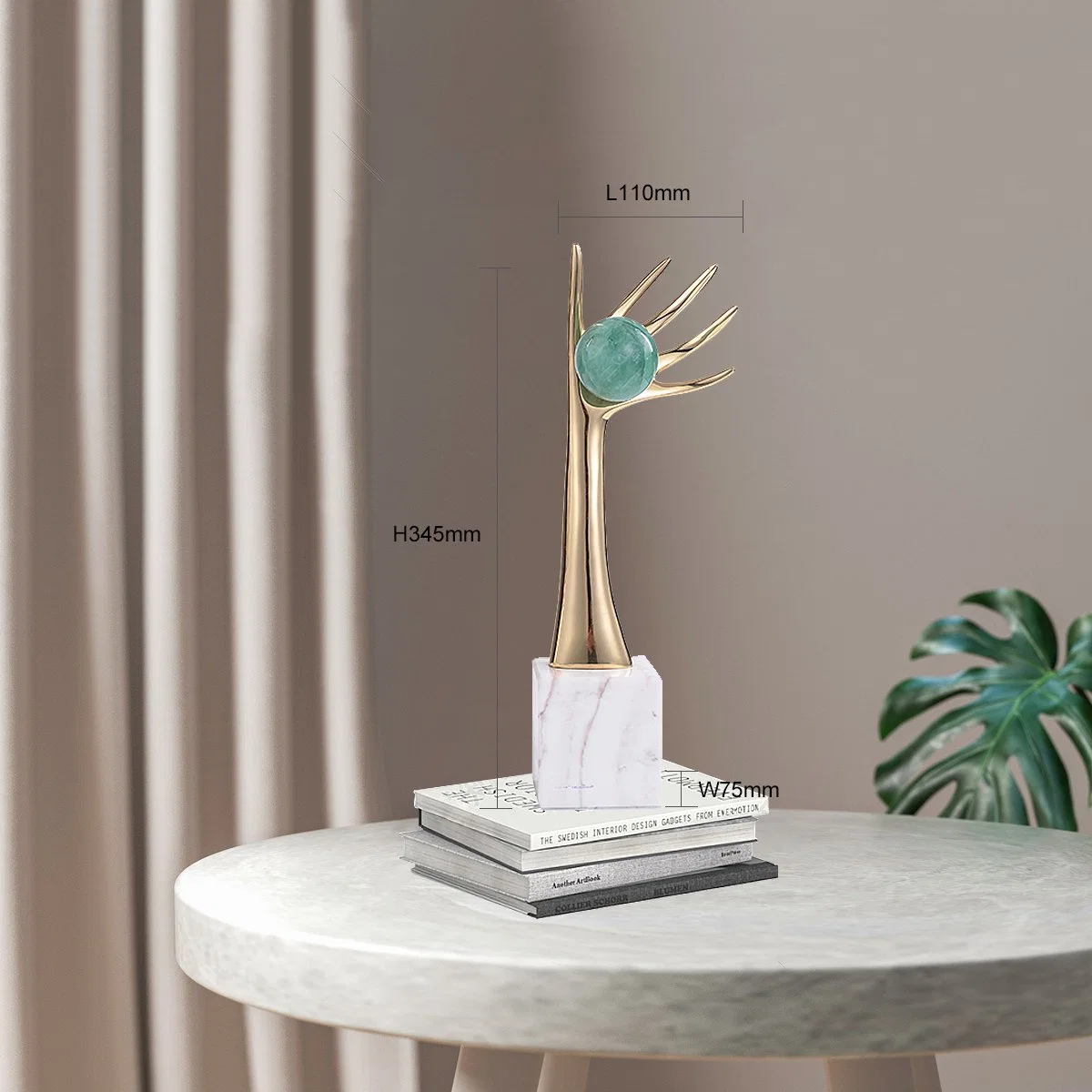 Decoração contemporânea mão forma latão dedo Design Home Gift decoração Acessórios para escritório