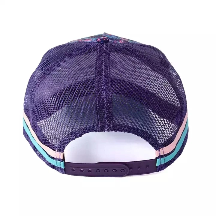 Design personnalisé nouveau style camionneur Pays Pac 5 panneau structuré avec des rayures en soie de haute qualité de l'impression Mesh Cap Hat