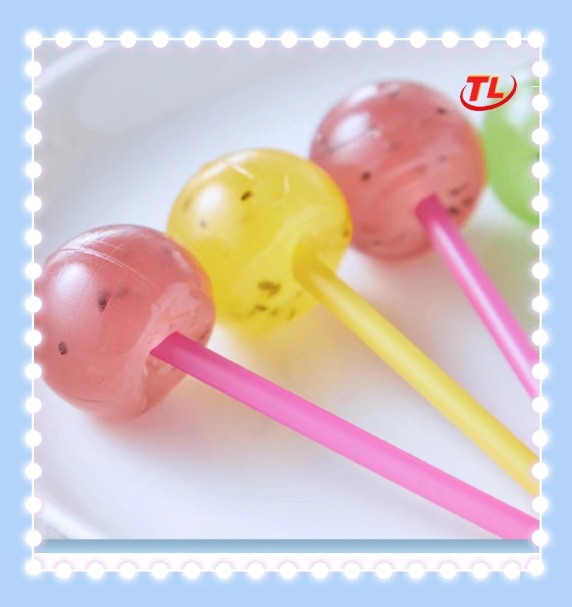 OEM Lollipop Fruit Hard Candy with Mix Fruit Flavor with Safe Paper Stick