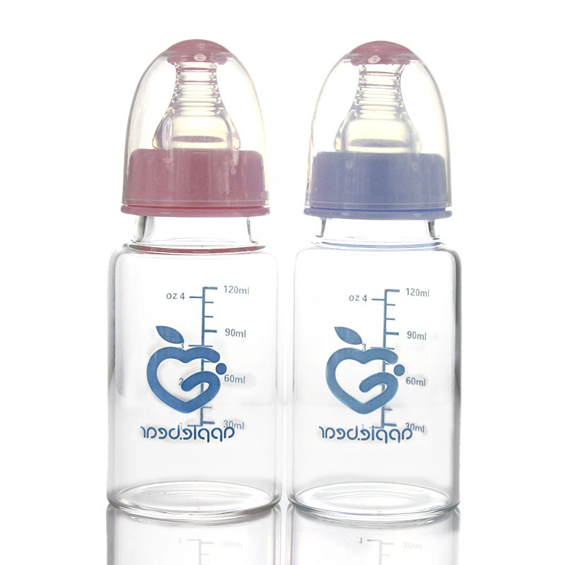 Cheap and Portable Milk Bottle High Borosilicate Glass Baby Feeding Bottle