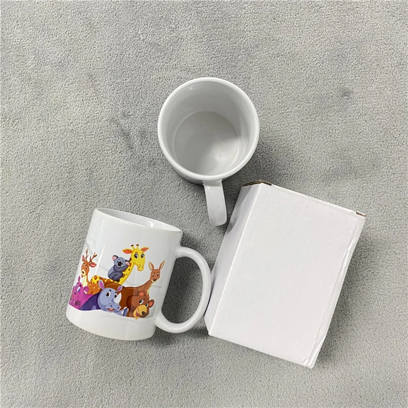 Fast Delivery 11oz White Blank Sublimation Ceramic Porcelain Mugs with Handle Tea Water Coffee Beer Travel for Sublimation